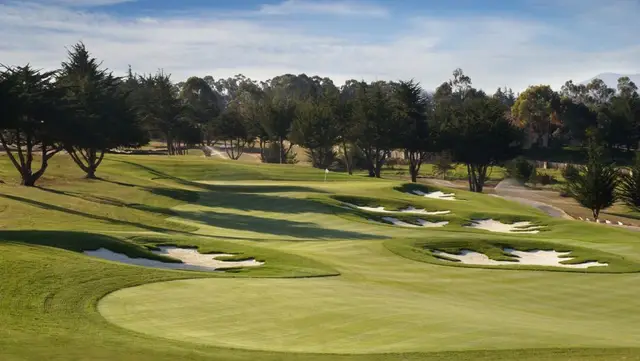 Bunkered green on the Bayonet course