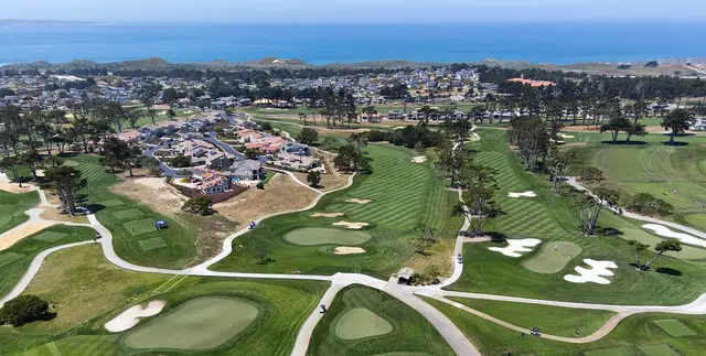 Aerial view of the courses above Monterey Bay
