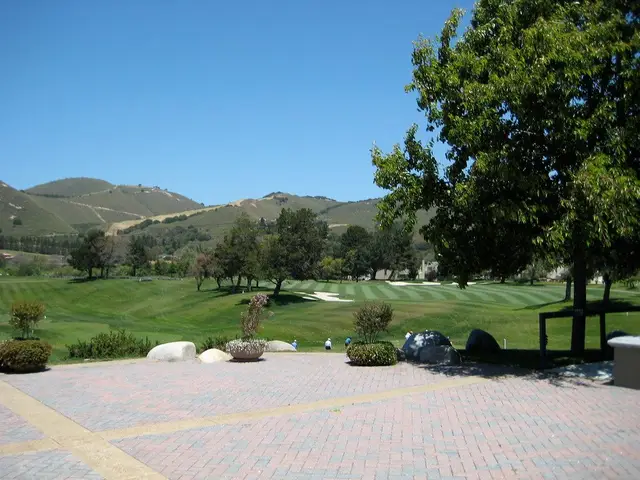 Terrace overlooking the course and the Carmel Valley hills