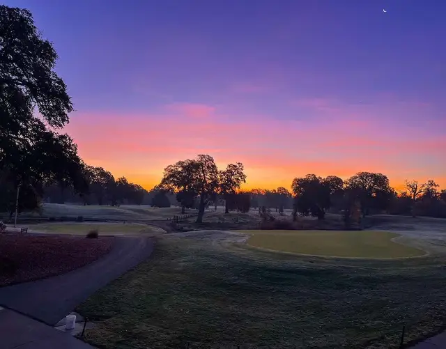 Sunrise over the course at Cherry Island