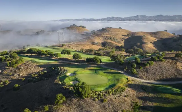 Aerial view above the fog line at Cinnabar Hills