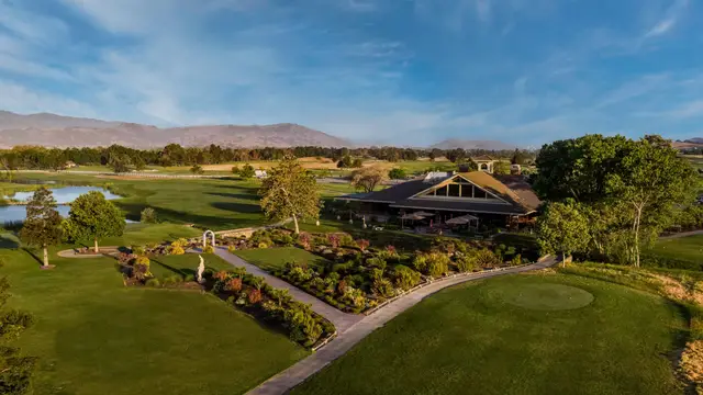 Aerial view of the clubhouse grounds at Coyote Creek