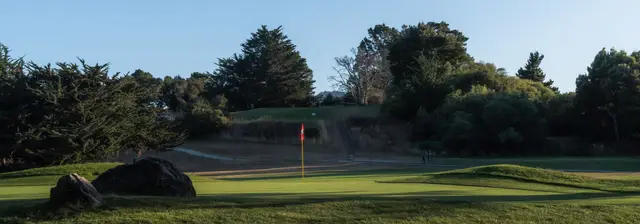 Pin on a green beneath the pines