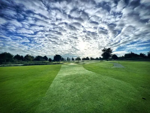 Dramatic sky over a fairway