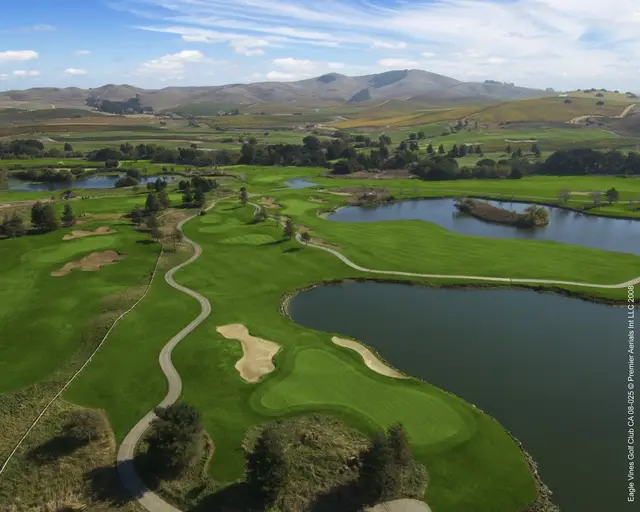 Aerial view of Eagle Vines with the Napa hills beyond