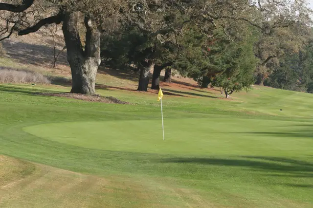 Green beneath valley oaks at Gilroy Golf Course