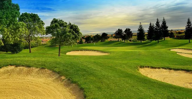 Fairway bunkers at golden hour