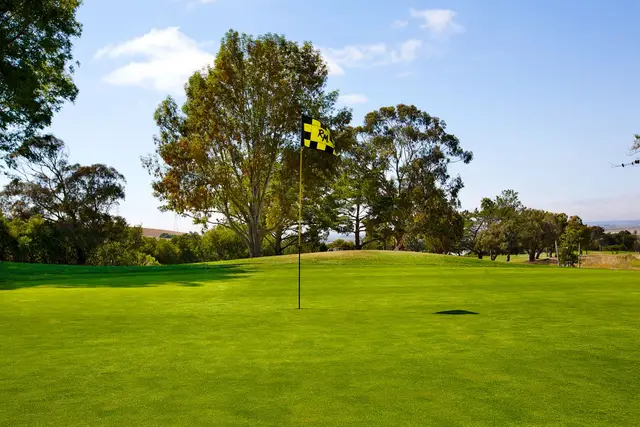 Rancho Maria flag on a green