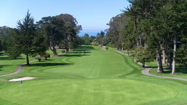 Fairway with a glimpse of the bay