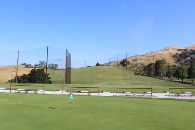 Practice green and range below the Milpitas hills