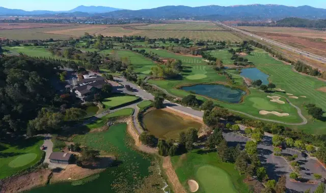 Aerial view of StoneTree and the Petaluma River marshes