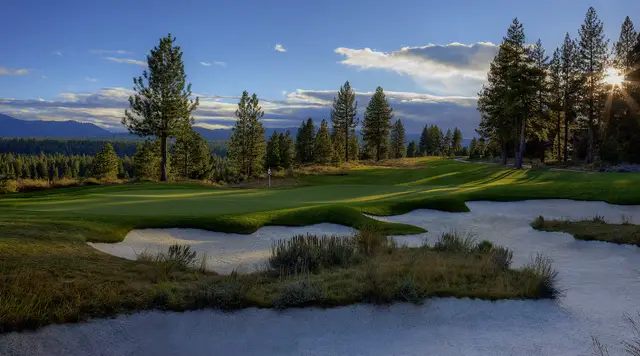 Bunkers and pines with the Sierra beyond at Gray's Crossing