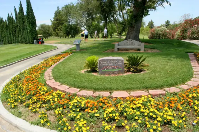 Flower beds at the course entrance