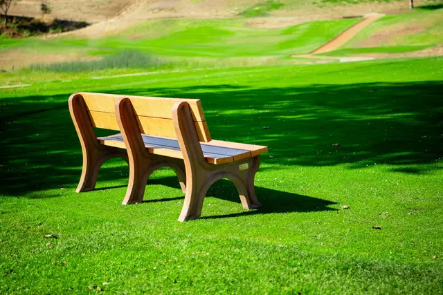 Bench overlooking the course
